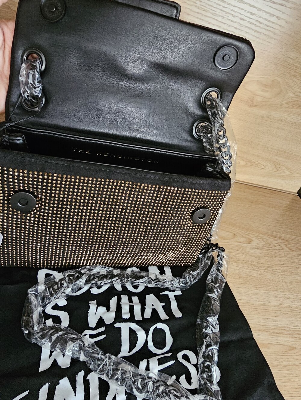 Kurt Geiger Mini Fabric Drench Kesington Bag. - Picture 11 of 14